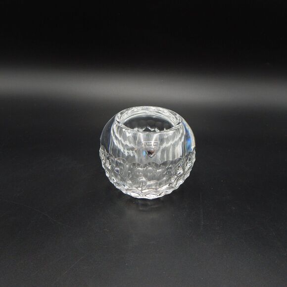 Orrefors Crystal Sphere Thumbprint Tealight Candle Holder Germany - Picture 1 of 9